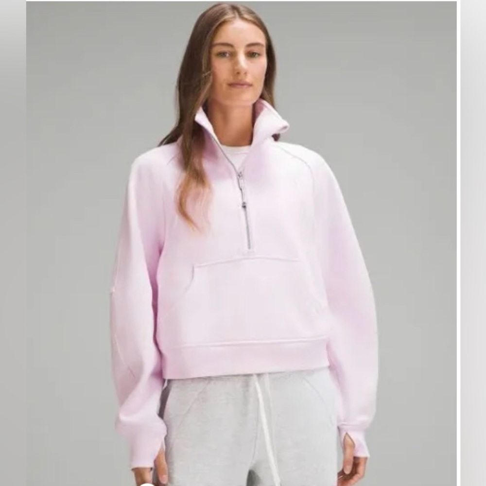 Lululemon M/L half-zip scuba sweatshirt pink/coral